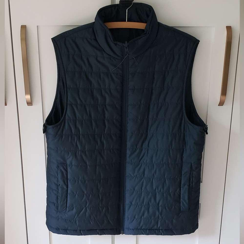 Ted Baker London Vest Mens 4 L Blue Quilted Zip Up Sleeveless Jacket Casual Luxe